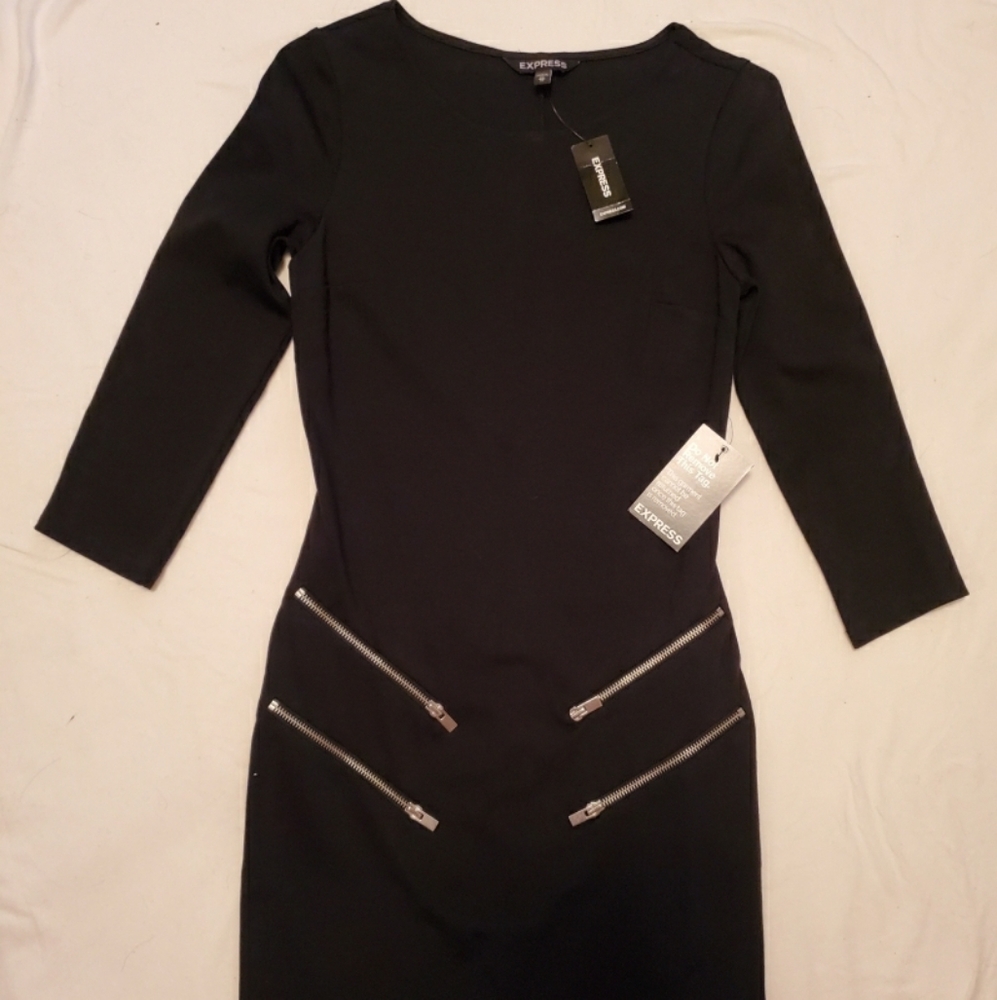 Express Knee Length Black Dress
